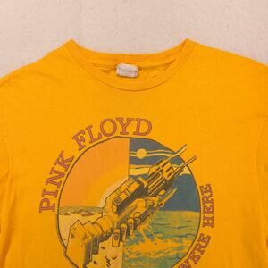 Pink Floyd Band Graphic Crew Neck T Shirt Adult Mens Size Medium M Yellow